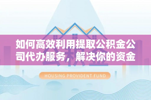 炎陵如何高效利用提取公积金公司代办服务，解决你的资金难题